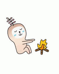 Cute Minimalist Campfire Art GIF