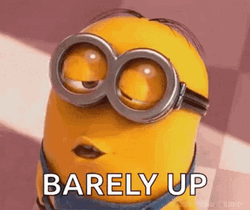 Cute Minions Barely Up GIF