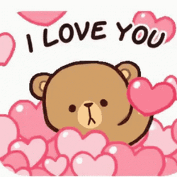 Cute Mocha Sticker I Love You Hearts