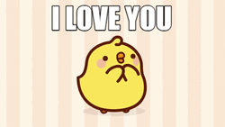 Cute Molang Sticker Jumping I Love You GIF