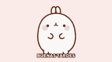 Cute Molang Waving Buenas Tardes GIF