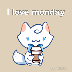 Cute Monday Kitty Coffee GIF