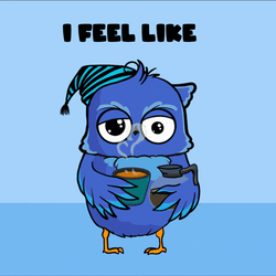 Cute Monday Tired Owl GIF