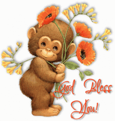 Cute Monkey God Bless You GIF