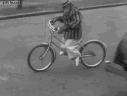 Cute Monkey Wearing Clothes Ride Bicycle