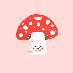 Cute Mushroom Smiling