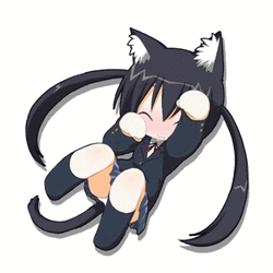Cute Neko Girl Trying To Wake Up GIF