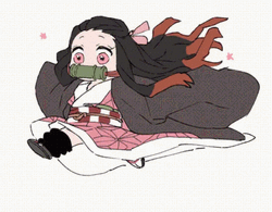 Cute Nezuko Running Animation GIF