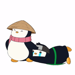 Cute Ninja Penguins Please Dont Go GIF