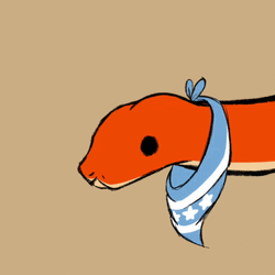 Cute Orange Snake With Handkerchief Around Its Neck GIF