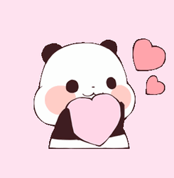 Cute Panda Giving Heart Amor
