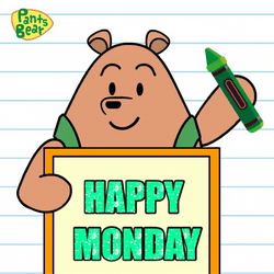 Cute Pants Bear Happy Monday Wave GIF
