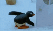 Cute Penguin Bend Over Slapping Own Butt GIF