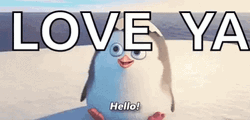 Cute Penguin Hello Love Ya GIF