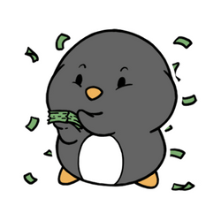Cute Penguin Making It Rain GIF