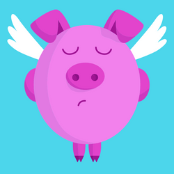 Cute Pig Flies Chilling Mid Air GIF