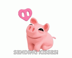 Cute Pig Sending Kisses GIF