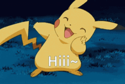 Cute Pikachu Peace Sign Hi Greeting GIF