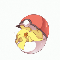 Cute Pikachu Sleeping Inside Pokeball GIF