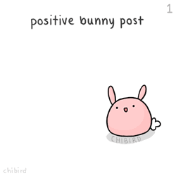 Cute Pink Bunny Giving Motivation GIF