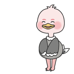 Cute Pink Chicken Sticker Bow GIF