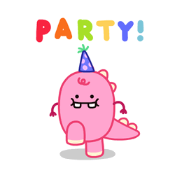 Cute Pink Dino Birthday Party GIF