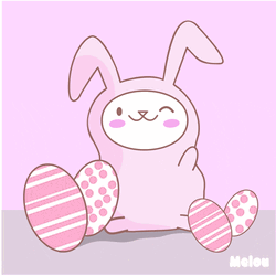 Cute Pink Easter Bunny Wink GIF