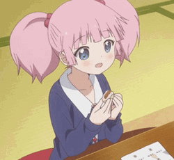 Cute Pink Girl Eating GIF