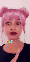 Cute Pink Girl Saying No GIF