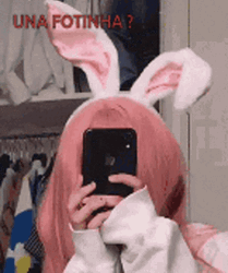 Cute Pink Girl Taking A Photo GIF