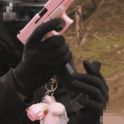 Cute Pink Gun Shooting Reload GIF