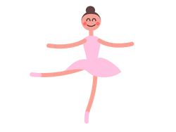 Cute Pirouette Ballet Cartoon Ballerina GIF