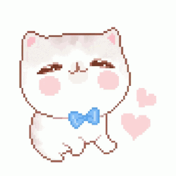 Cute Pixel Cat Kneading GIF