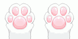 Cute Pixel Cat Paws Waving GIF
