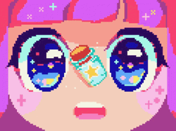 Cute Pixel Girl Mizkai Star Potion GIF