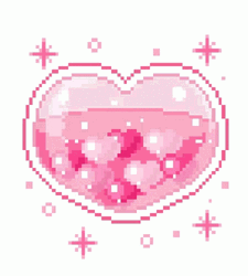 Cute Pixel Hearts Sparkle Love Potion GIF