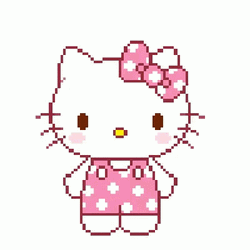 Cute Pixel Hello Kitty Dancing GIF