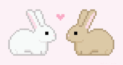 Cute Pixel Kawaii Couple Bunnies GIF