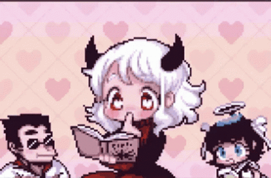 Cute Pixel Modeus Reading Helltaker Game GIF