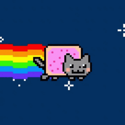 Cute Pixel Rainbow Cat GIF