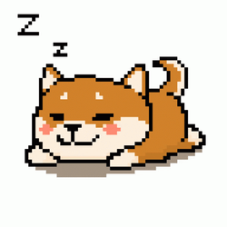 Cute Pixel Shiba Inu Sleeping GIF