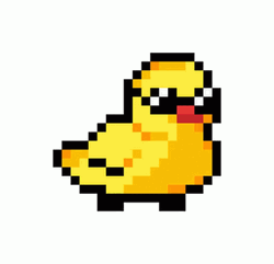 Cute Pixel Yellow Duck Dancing GIF