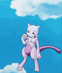 Cute Pokemon Mewtwo Floating GIF