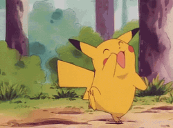 Cute Pokemon Pikachu Joyfully Jumping