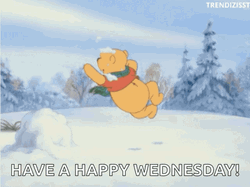 Cute Pooh Being Happy On Wednesday GIF