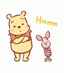 Cute Pooh Piglet Hmm GIF