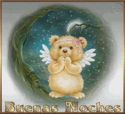 Cute Praying Angel Bear Linda Noche Buenas Noches GIF