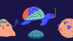 Cute Pufferfish Turtle GIF