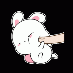 Cute Puffy Bunny Cheek Poke  GIF