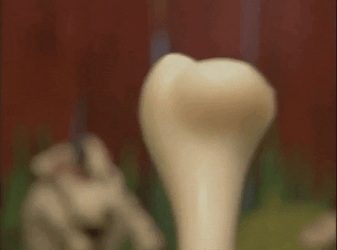 Cute Puppet Sniffing Chew Bone GIF